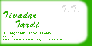 tivadar tardi business card